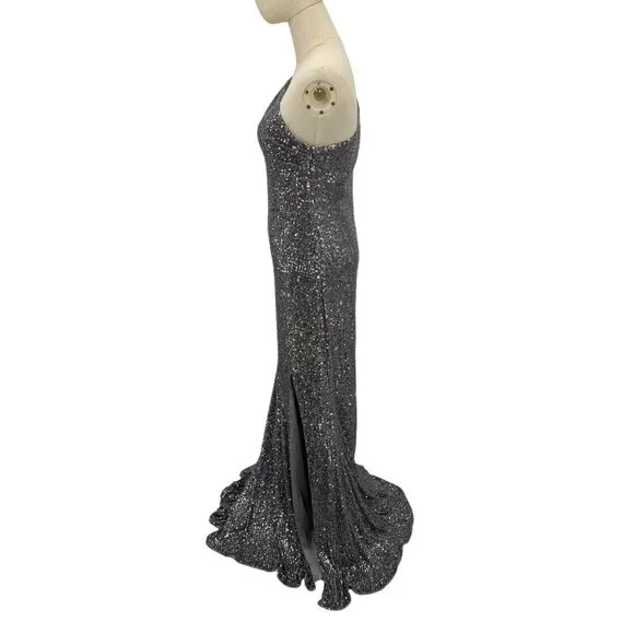 Pronovias The Party Edit Glamour Dress Silver Long Gown Prom‎ 8 Formal Designer